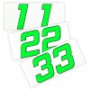 Race number stickers set of 2 1 mm, neongreen